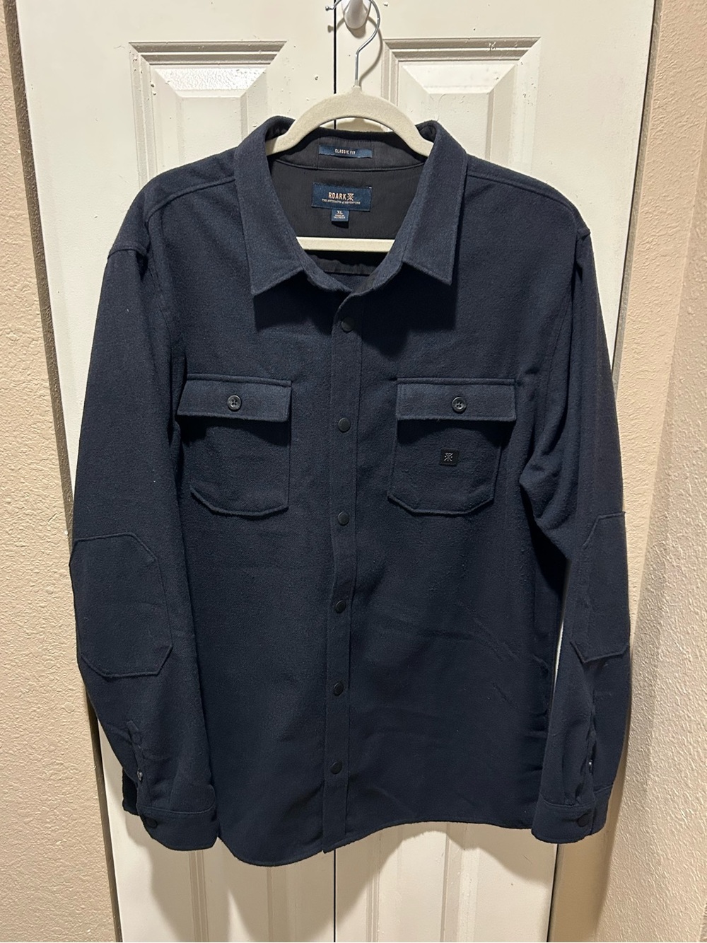 Roark Nordsman Flannel Long Sleeve Wool Blend Overshirt, XL